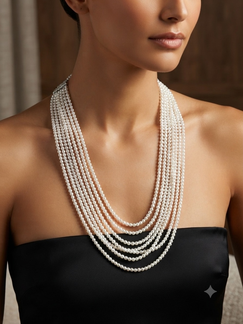 Vintage Multi-Strand White Pearl Necklace